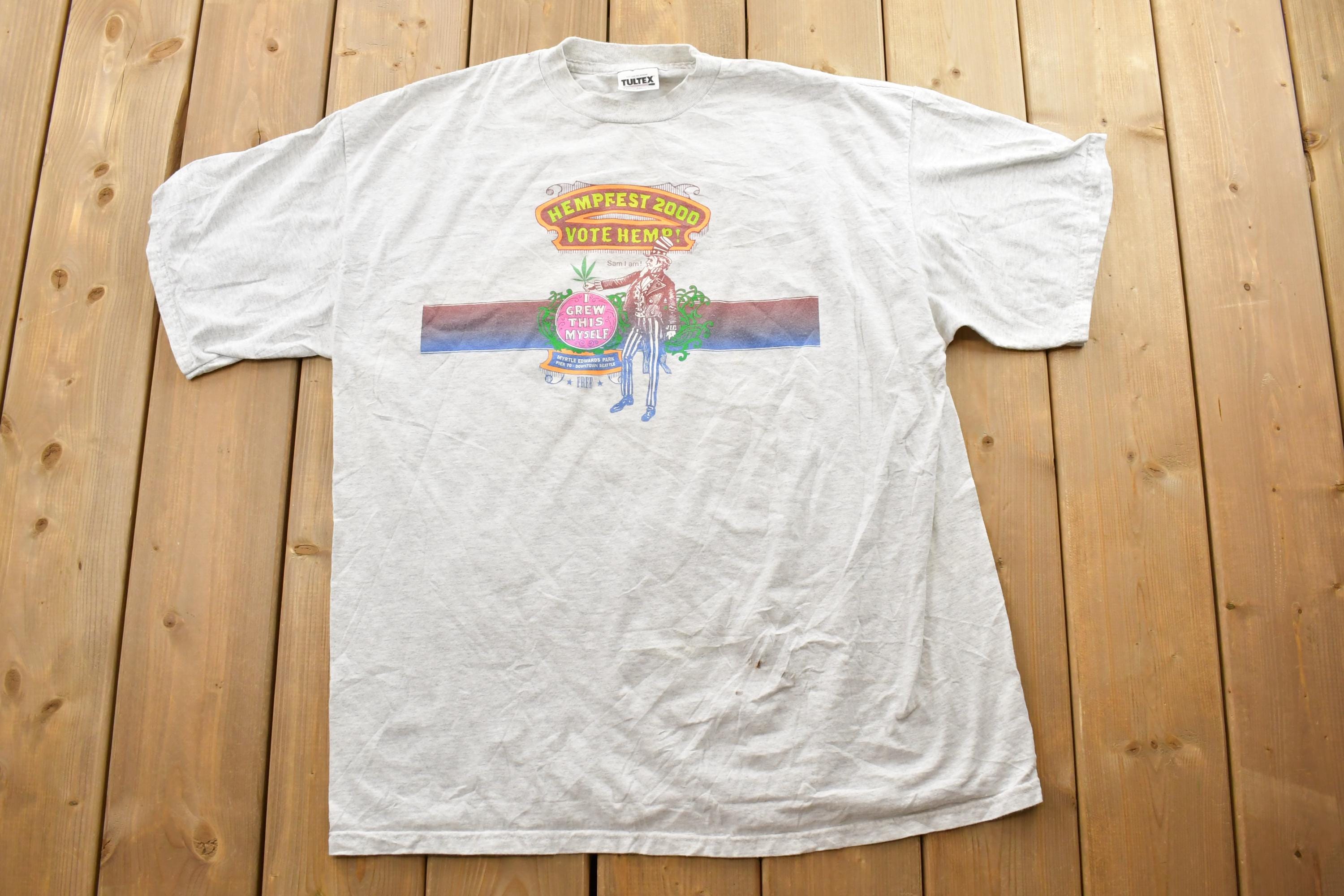 Vintage 2000 Hempfest 2000 Vote Hemp Graphic T-Shirt