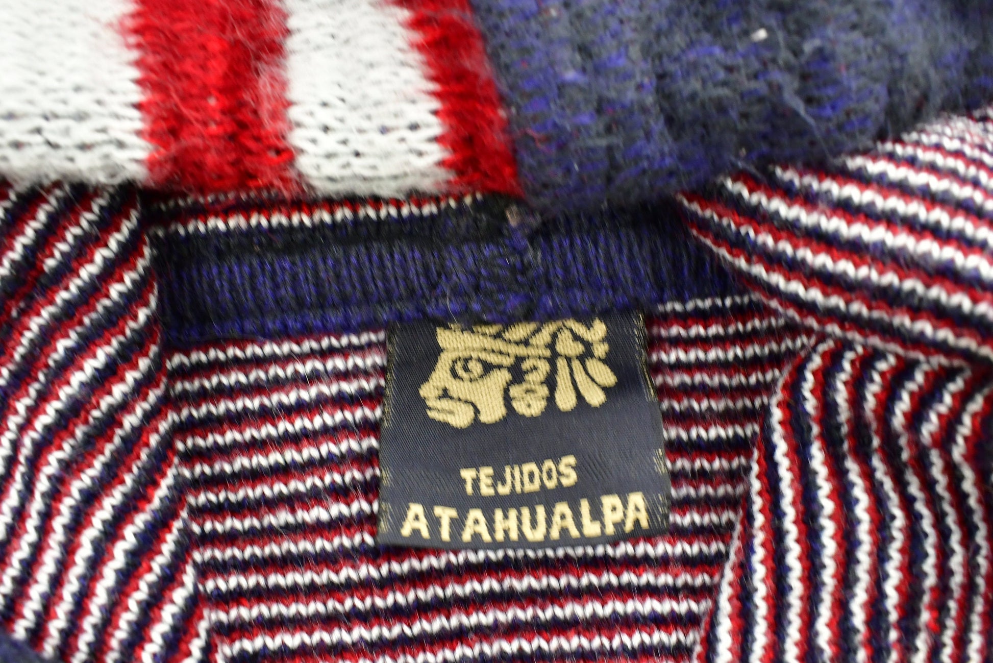 Vintage 90's USA American Flags Wool Knitted Sweater / Vintage 90s Zip Up / Pattern Sweater / Patriotic / Hand Knit / Pullover Sweatshirt