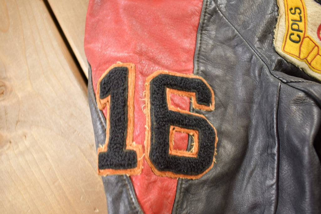 Vintage 1950s CPLS Basketball Club Leather Jacket