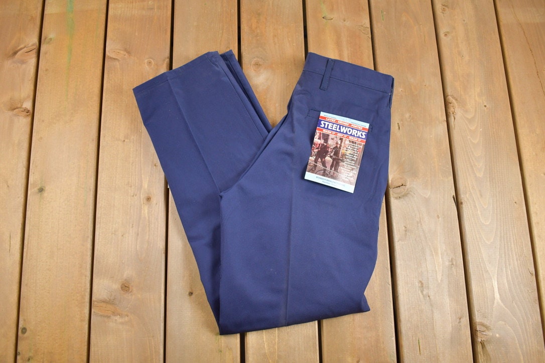 Deadstock Vintage 1980s Steelworks Pleated Trousers Size 30 x 31