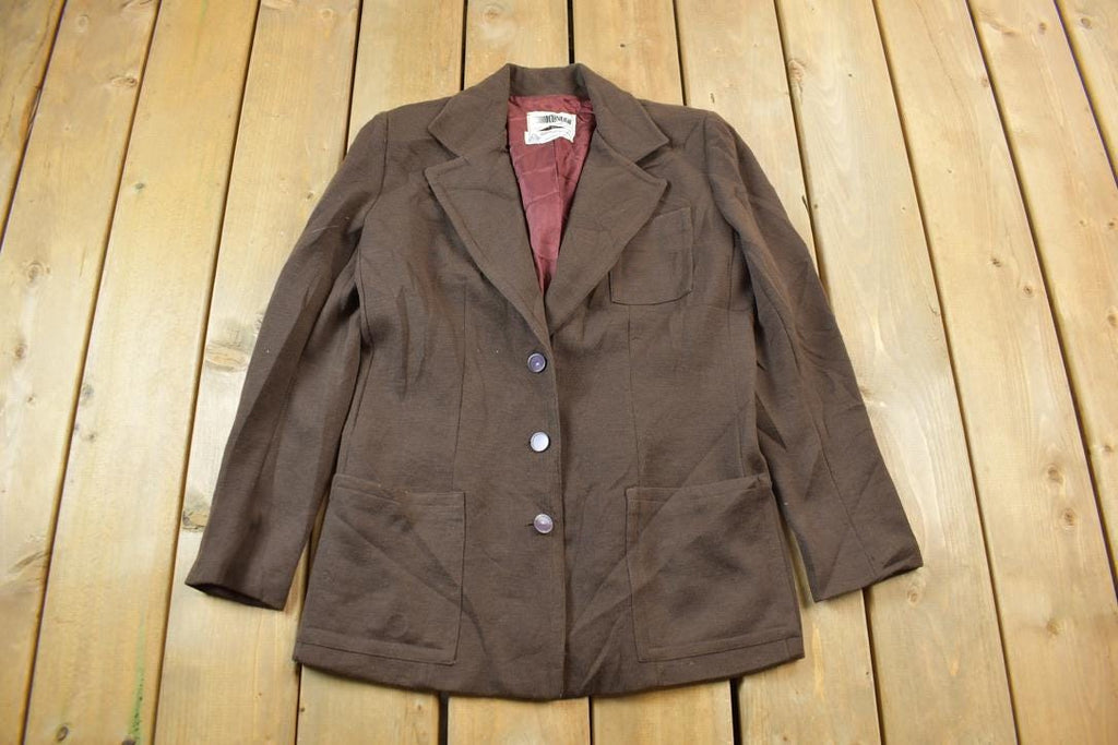 Vintage 1980s Brown Wool Blazer