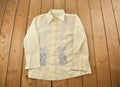 Vintage 1990s Peacock Themed Button Up Shirt / 1990s Button Up / Vintage Flannel / Basic Button Up