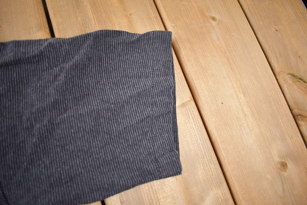 Vintage 1990s Blank Tee Jays Striped T-Shirt Made In USA Size L