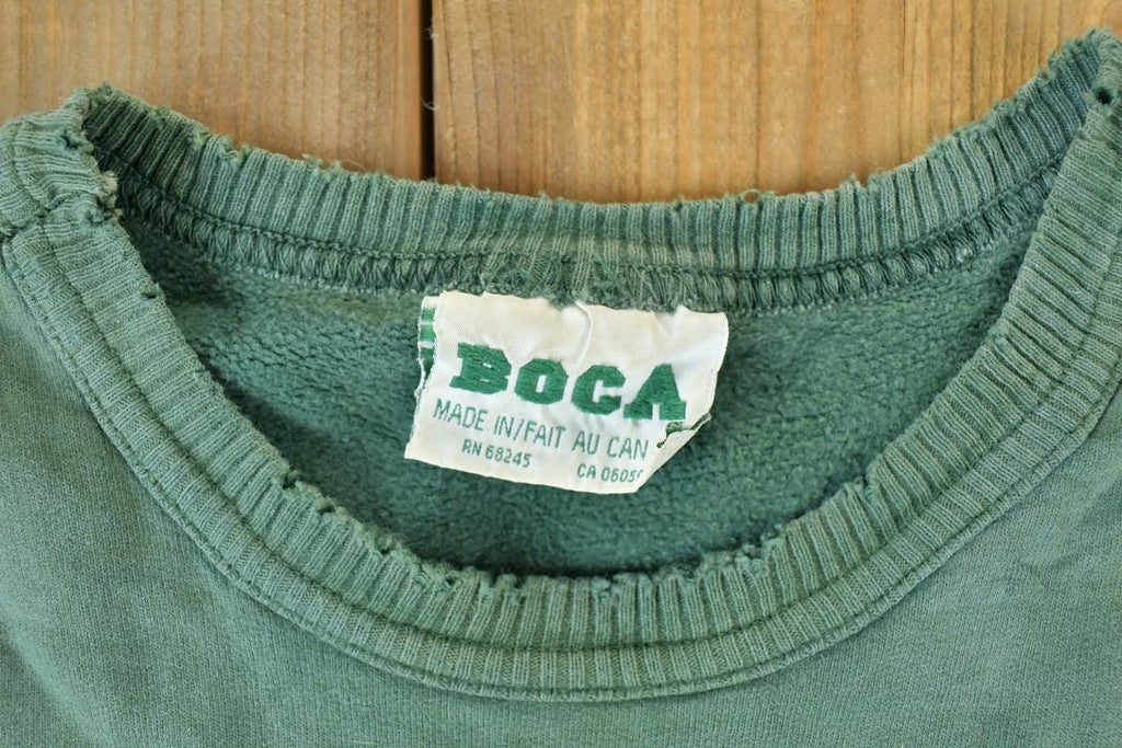 Vintage 1990s Boca Authentic Distressed Cropped Sleeve Crewneck Sweatshirt