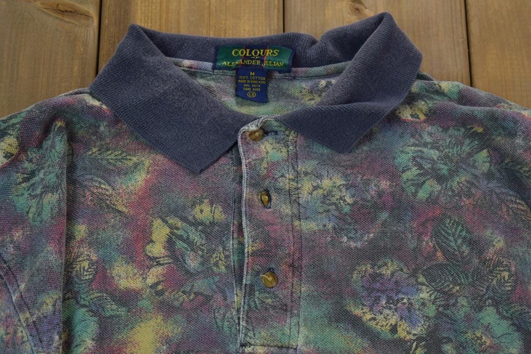 Vintage 1990s Alexander Julian Floral Graphic T-Shirt