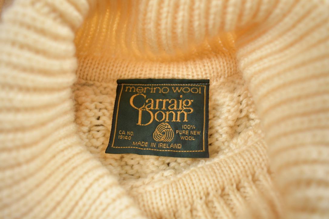 Vintage 1980s 3D Knit Merino Wool Crewneck Sweater Made In Ireland