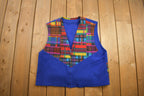 Vintage 1990s Colourful Fleece Sweater Vest