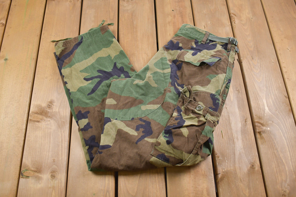 Vintage 2001 Military Woodland Camouflage Cargo Pocket Pants 35 x30