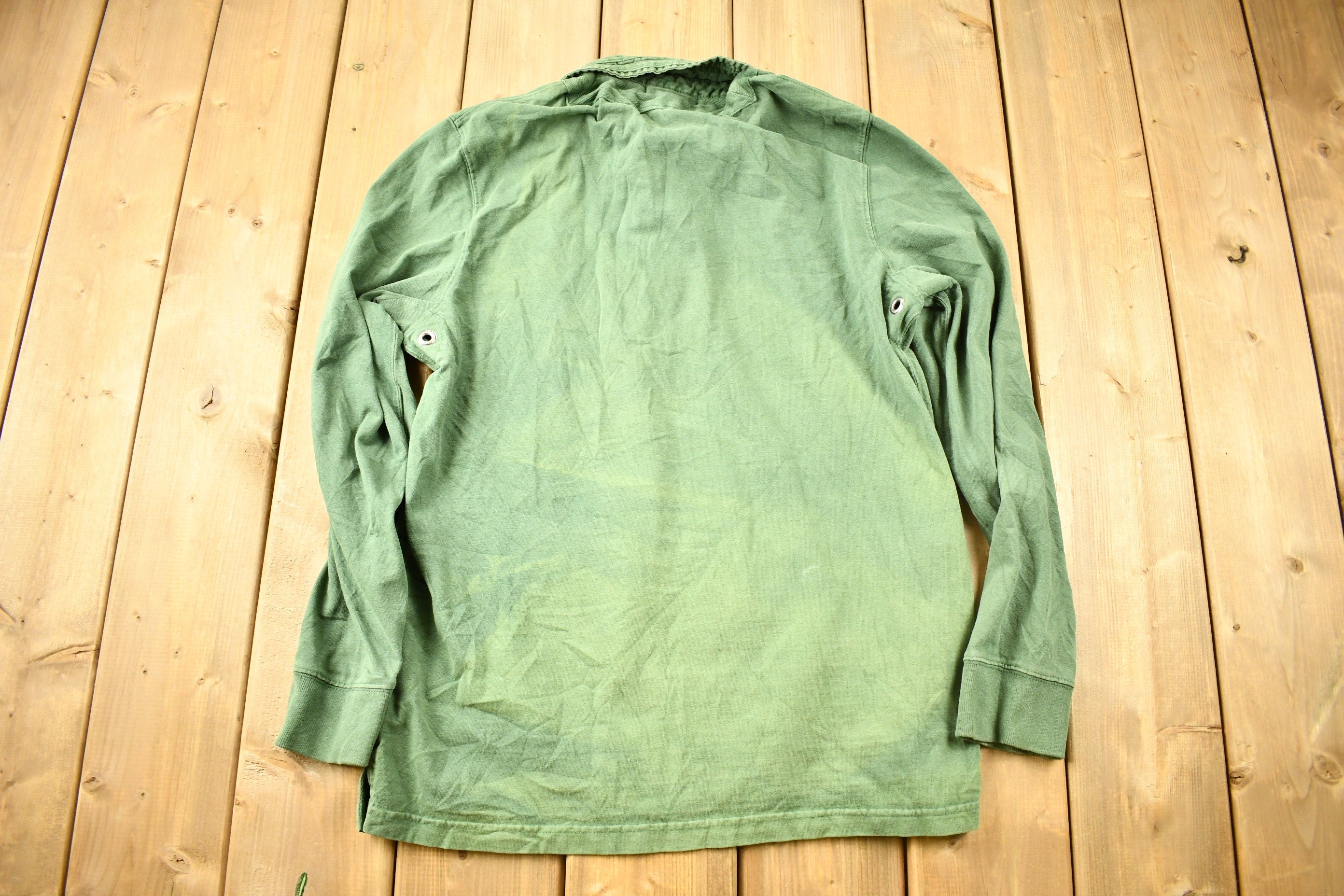 Vintage 1990s Polo Ralph Lauren Quarter Button Green Sweatshirt