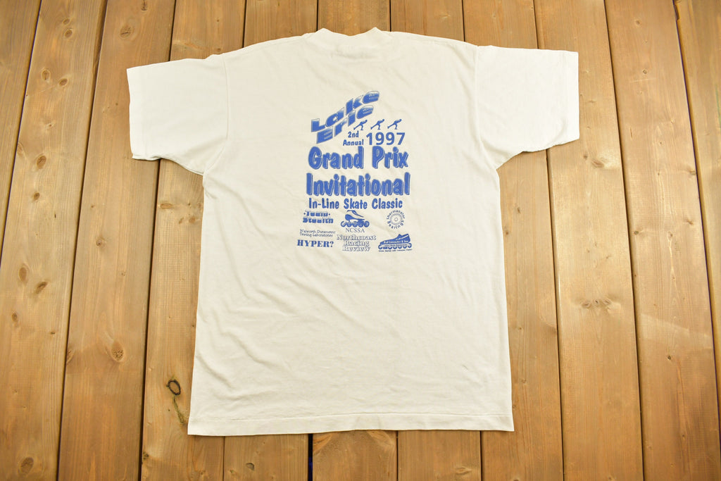 Vintage 1997 Lake Erie Grand Prix Roller Skating Graphic T-Shirt