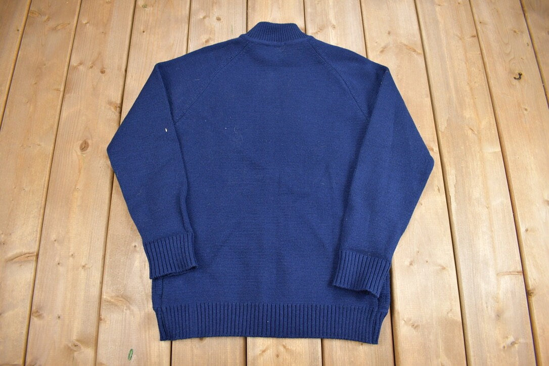 Vintage 1980s Le Roy Knitwear Knit Zip-Up Sweater