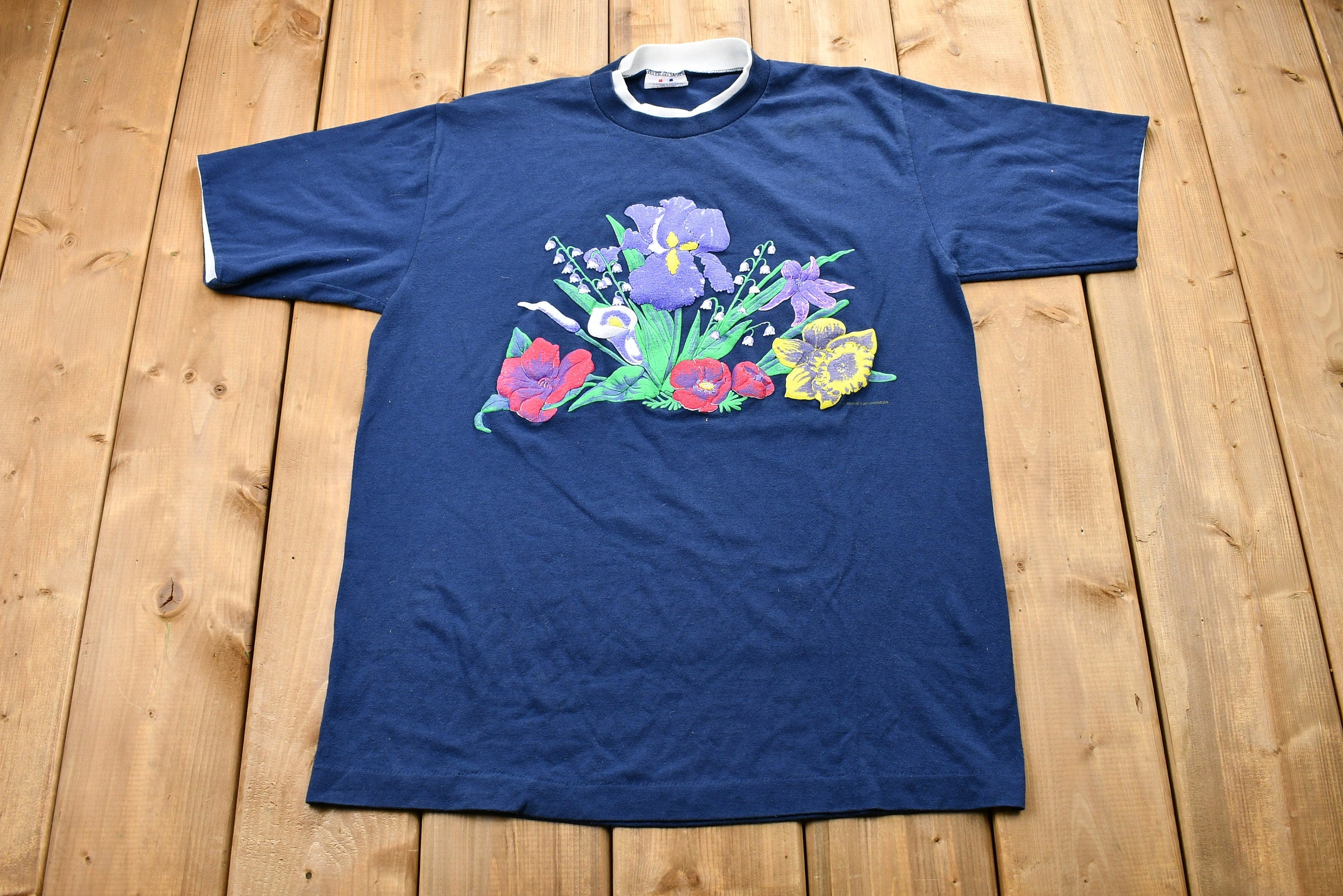 Vintage 1990s Floral Graphic Double Layered T-Shirt