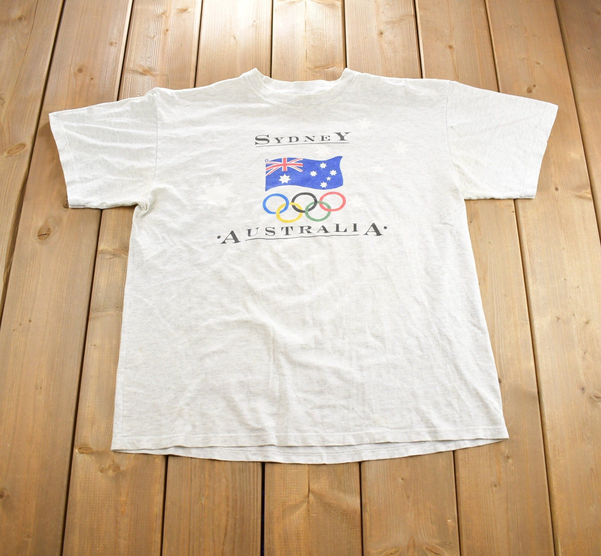 Vintage 2000s Sydney Australia Olympics Souvenir Travel T Shirt Made In Australia