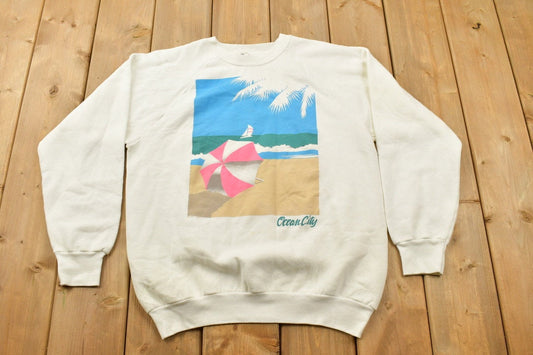 Vintage 1980s Ocean City Maryland Crewneck Sweatshirt / 90s Crewneck / Souvenir Sweater / Streetwear / Travel And Vacation / Beach Theme