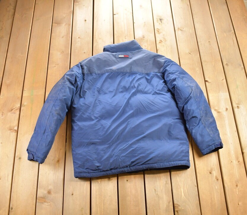 Vintage 1990s Tommy Hilfiger Color Block Goose Down Winter Puffer Jacket