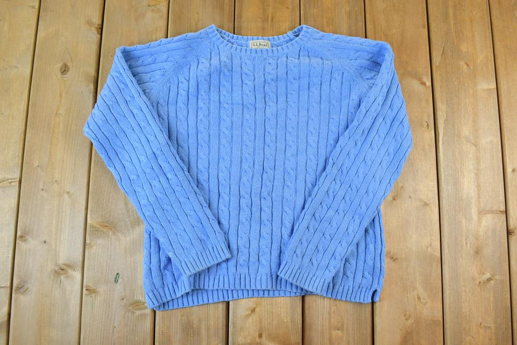 Vintage 1990s Womens LL Bean Cable Knit Crewneck Sweater