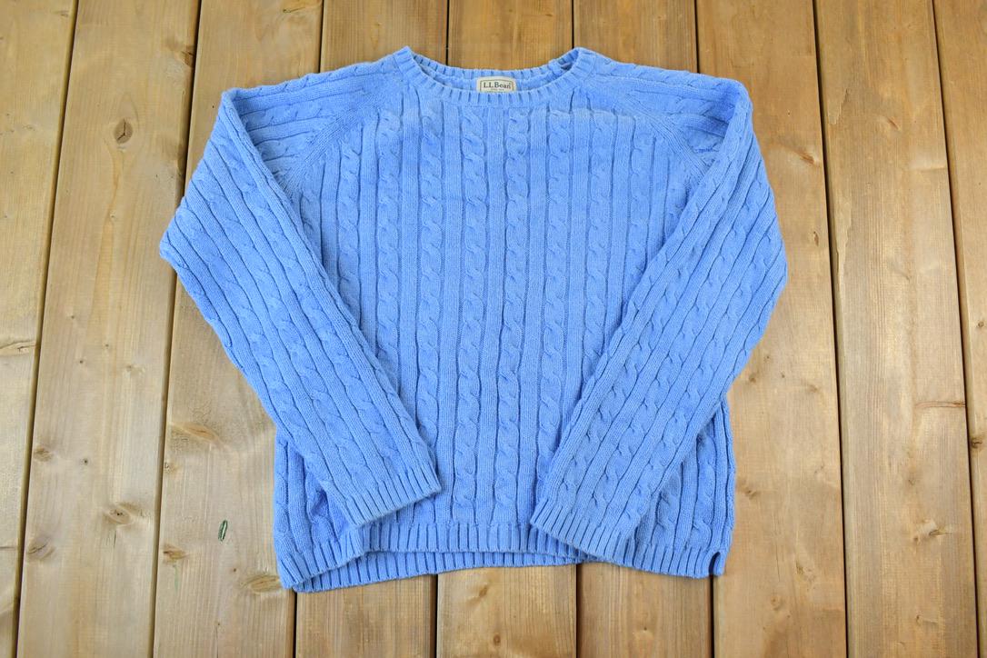 Vintage 1990s Womens LL Bean Cable Knit Crewneck Sweater