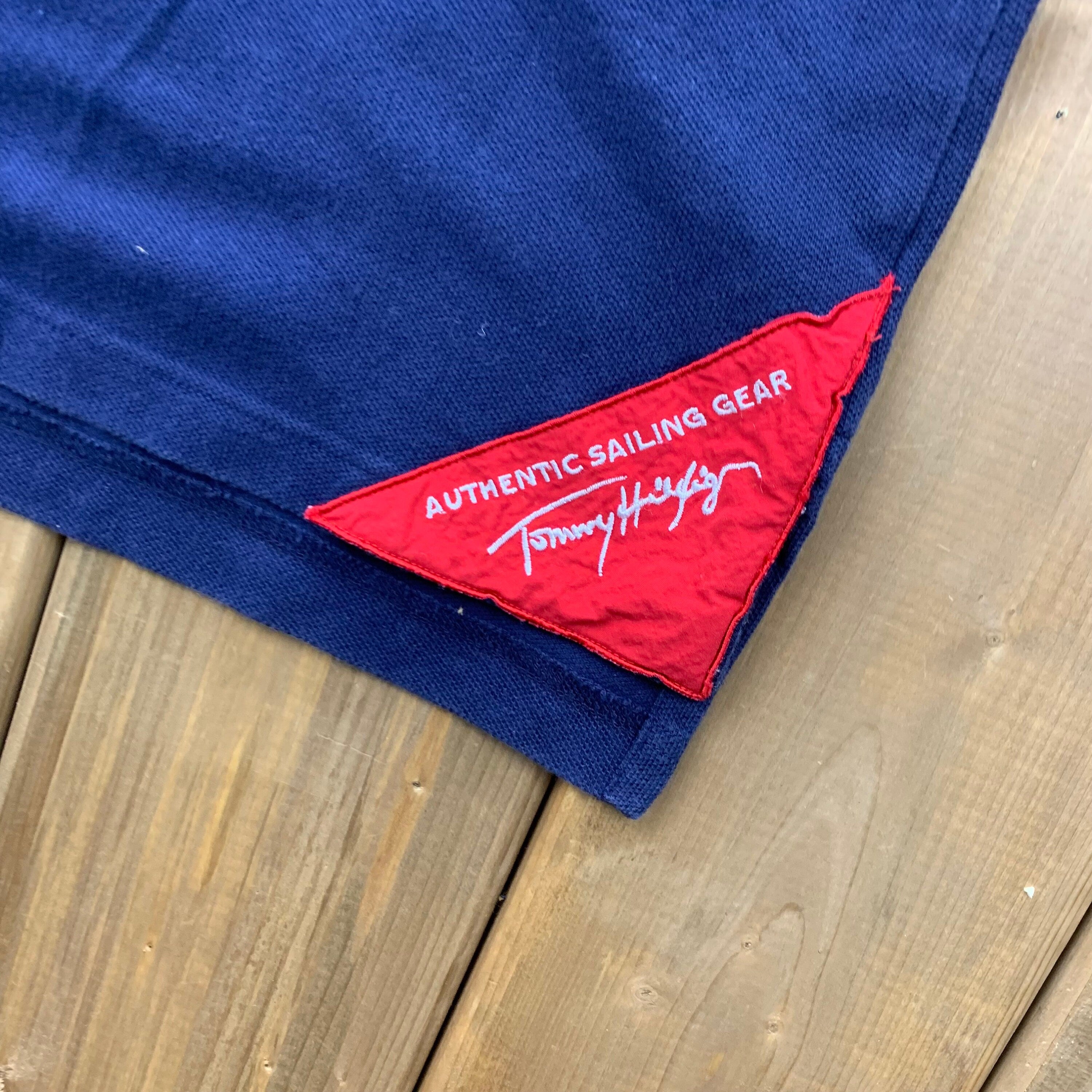 Vintage 1990s Tommy Sailing Gear Graphic Polo T-Shirt