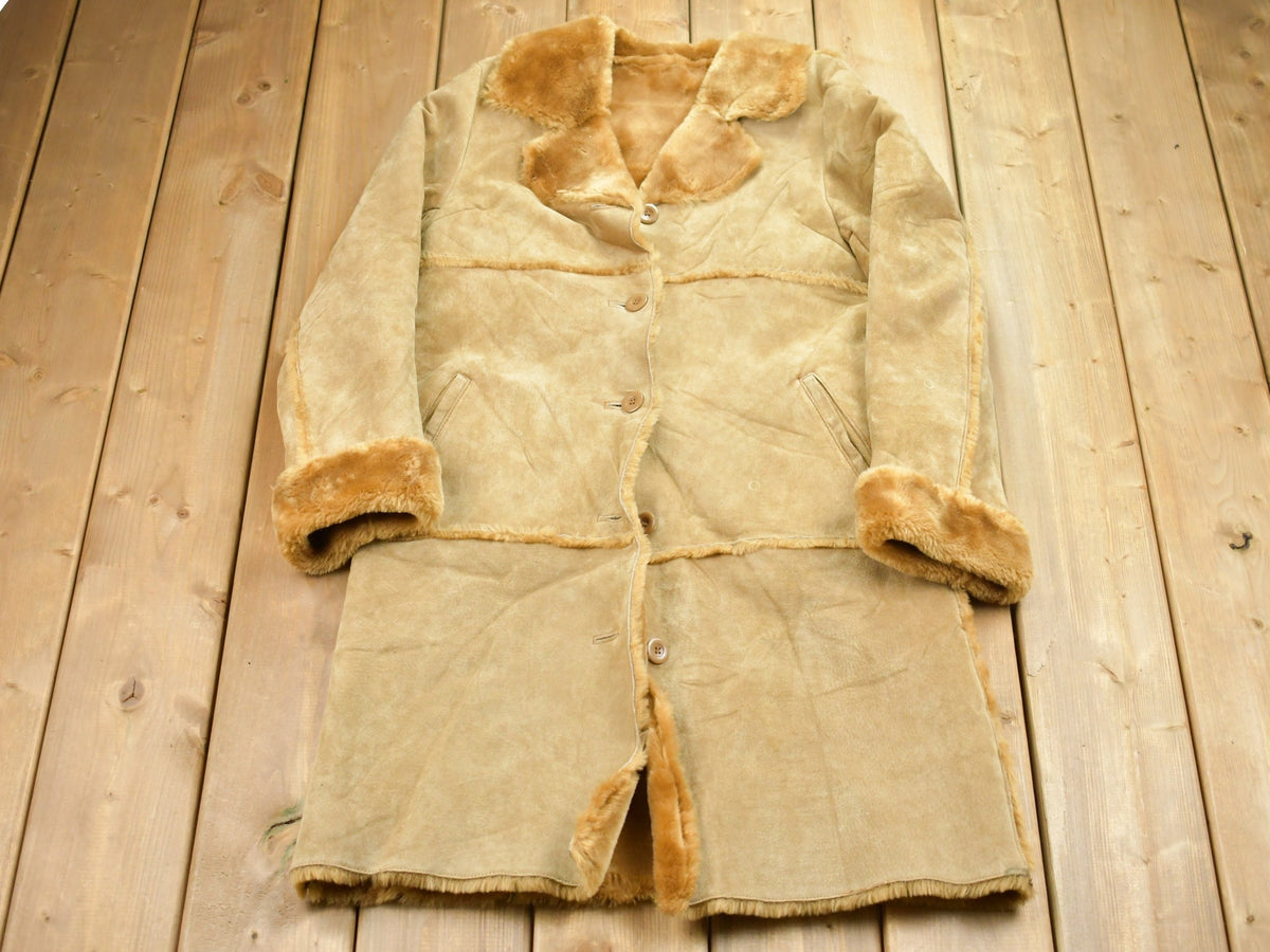 Vintage 1980s Brandon Thomas Shearling Leather Coat