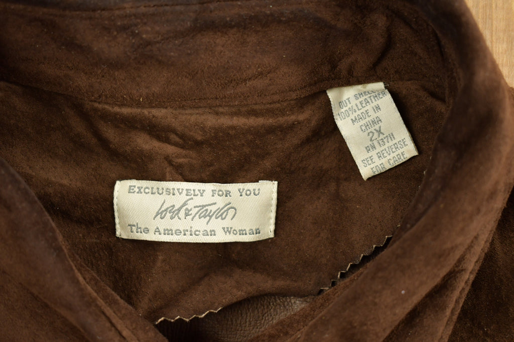 Vintage 1980s Lord and Taylor 100% Leather Button Up Shirt