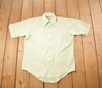 Vintage 1990s Van Heusen Blank Green Button Up Shirt