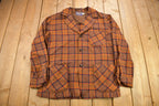 Vintage 1970s Pendleton Plaid Button Up Blazer Jacket Size M