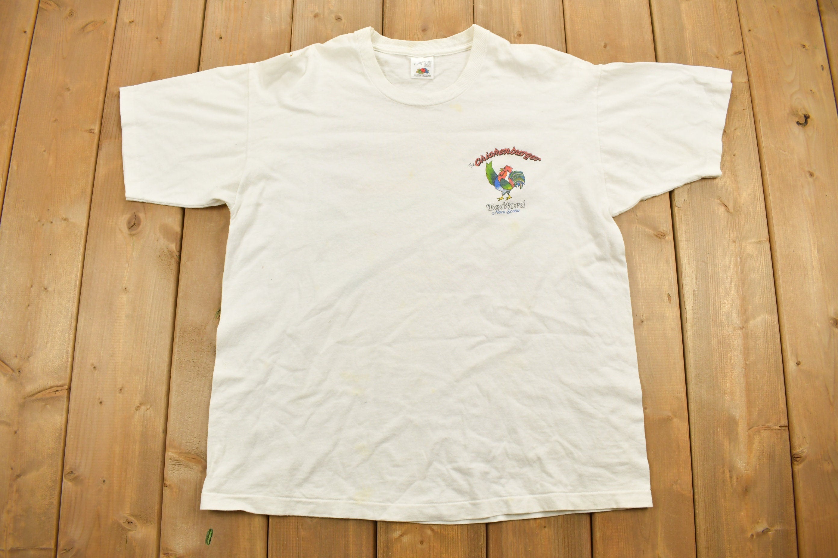 Vintage 1990 Chickenburger Bedford Nova Scotia Graphic T Shirt