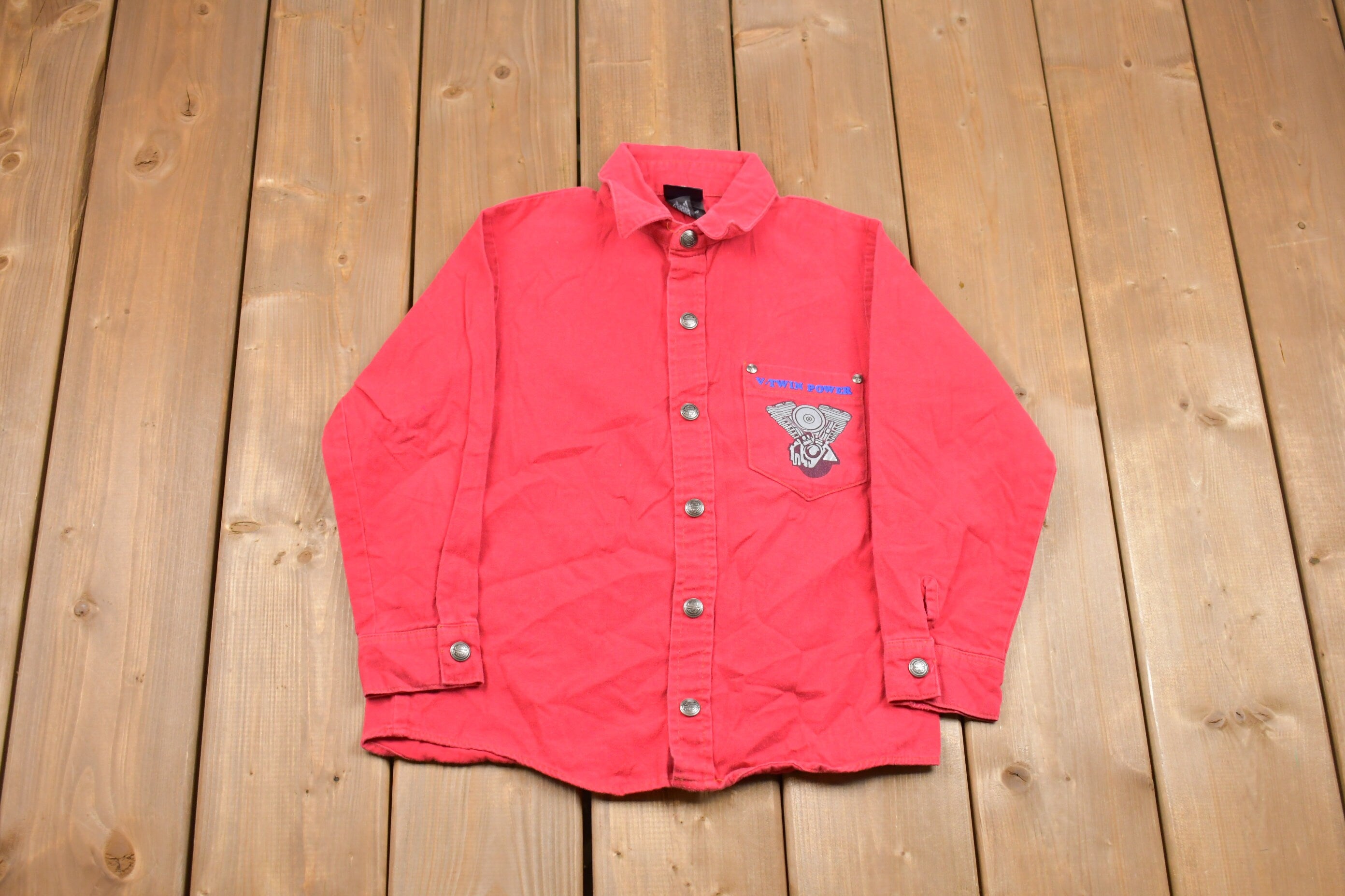 Vintage 1990s RARE Harley Davidson Youth Button Up Shirt