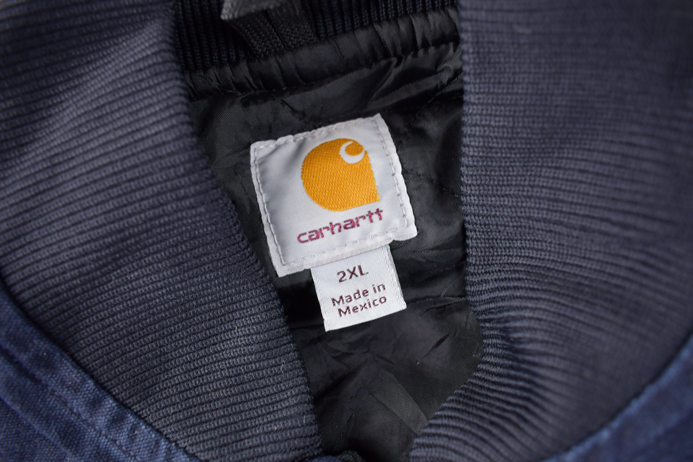 Vintage 1990s Carhartt Blue Embroidered Quilted Work Vest Size 2XL