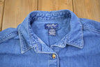 Vintage 1990s Eddie Bauer Denim Button Up Shirt - Large