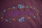 Vintage 1990s Cherokee Embroidered Floral Crewneck Sweatshirt Women's 2X