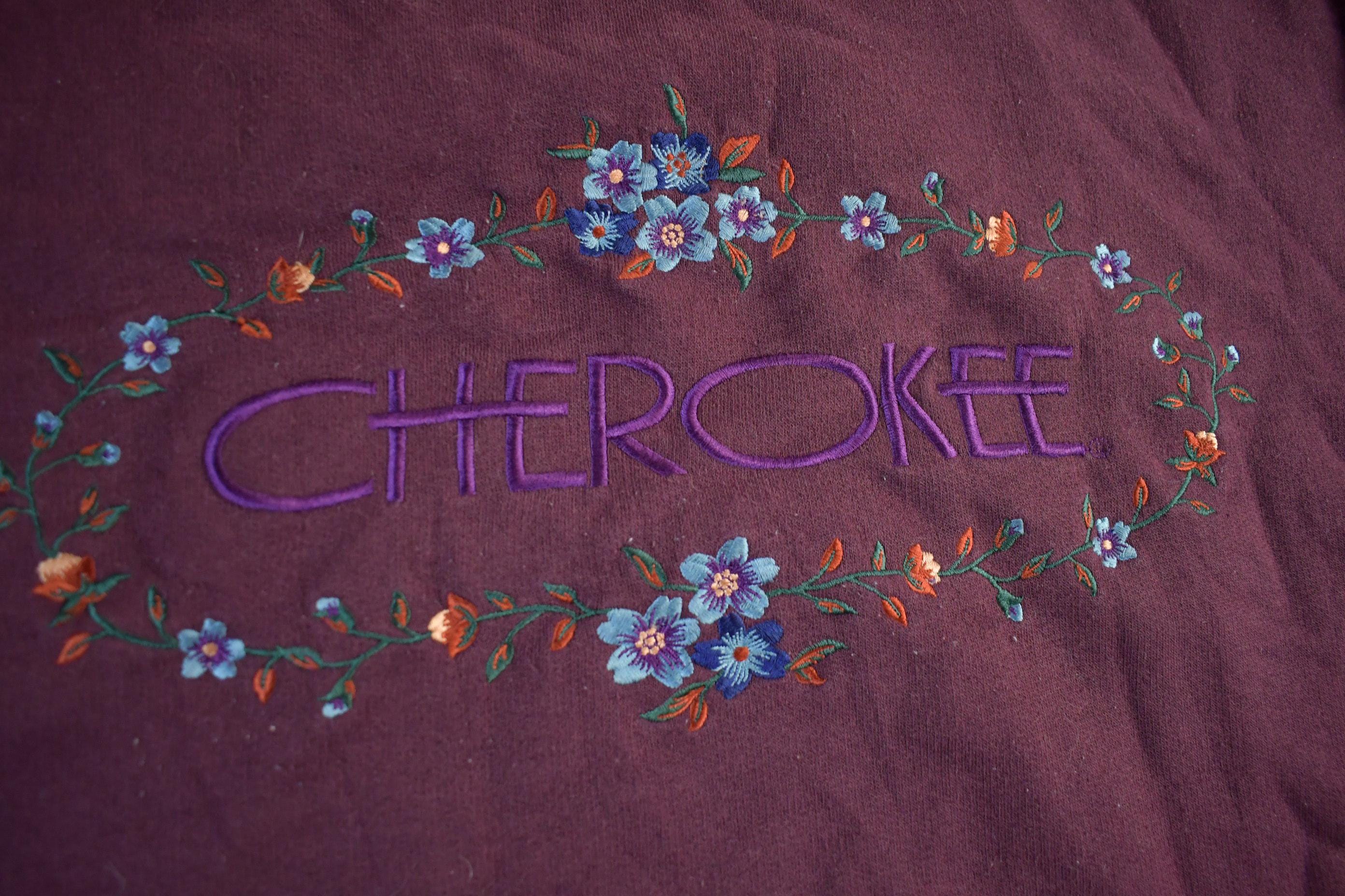 Vintage 1990s Cherokee Embroidered Floral Crewneck Sweatshirt Women's 2X