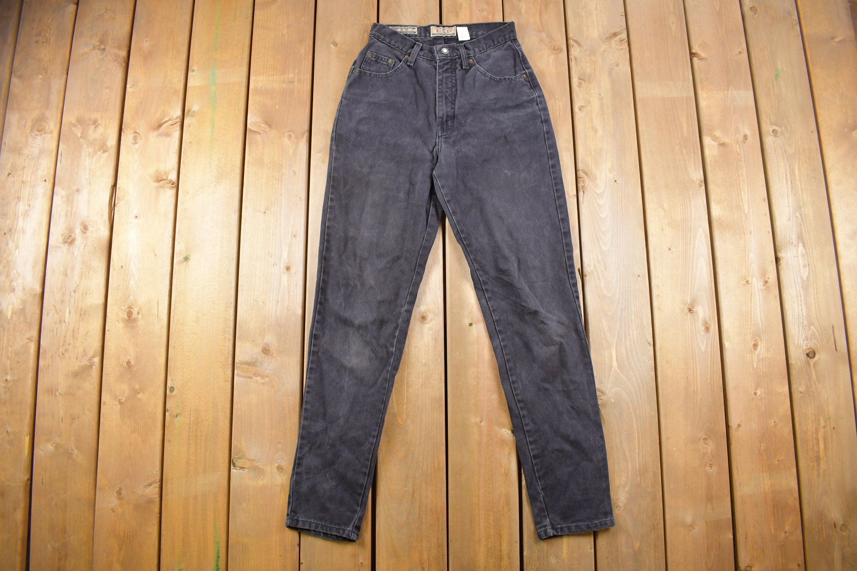Vintage 1990s EXP Express High-Waisted Black Denim Jeans Size 32 x 31