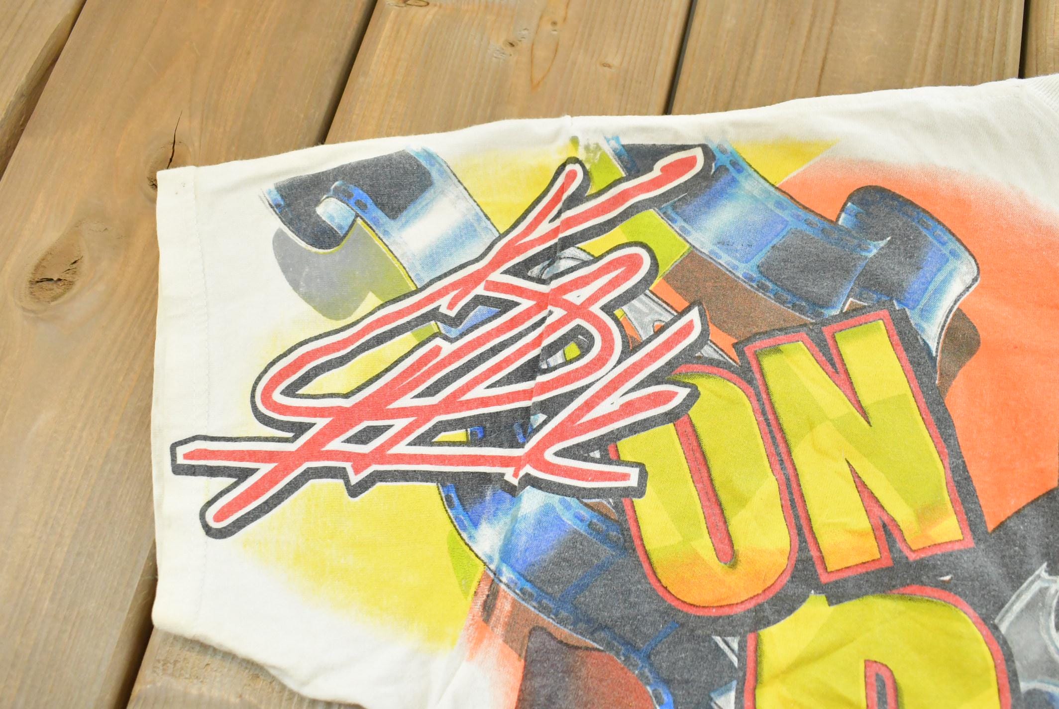 Vintage 1990s Kevin Harvick Looney Tunes All Over Print All Tuned Up NASCAR Racing T-Shirt Mens L / Racing Tee / 90s Nascar / Single Stitch