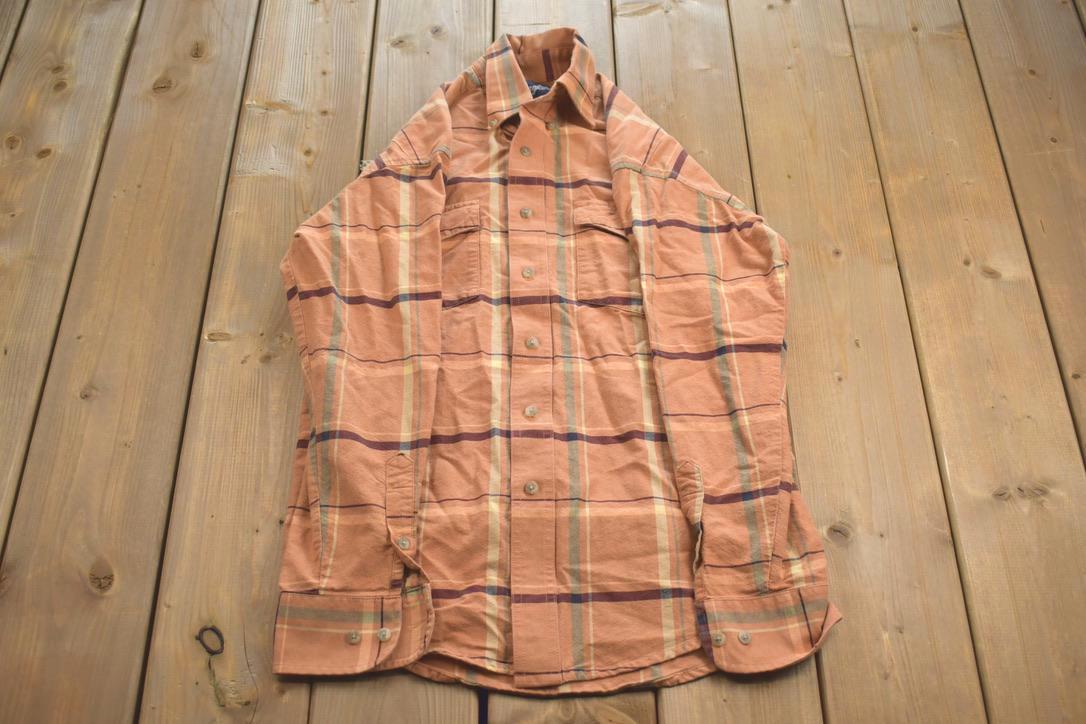Vintage 1990s Wrangler Western Button Up Rodeo Plaid Shirt