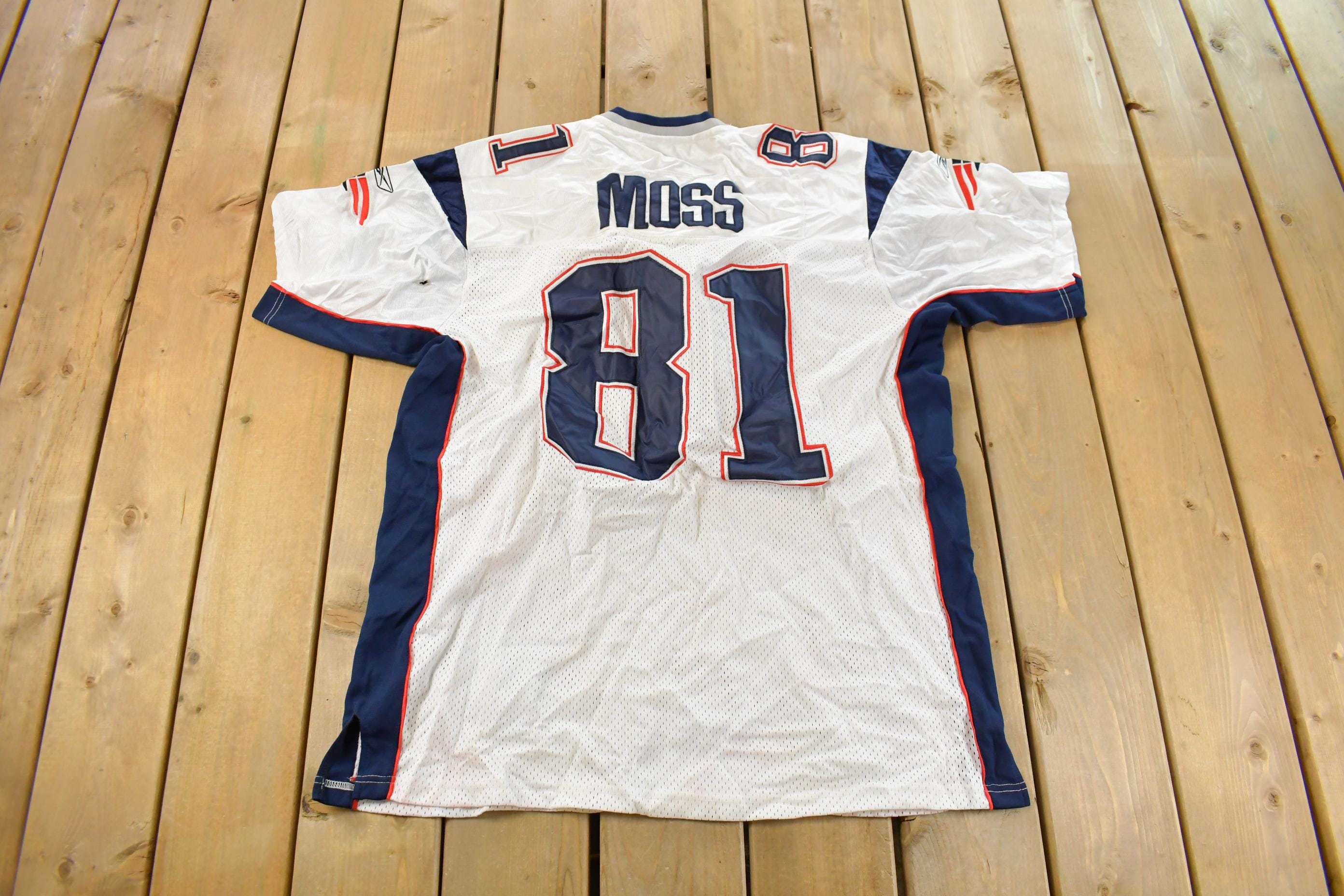 Vintage 2000s Randy Moss New England Patriots Reebok NFL On Field Stitched Jersey Men's XL