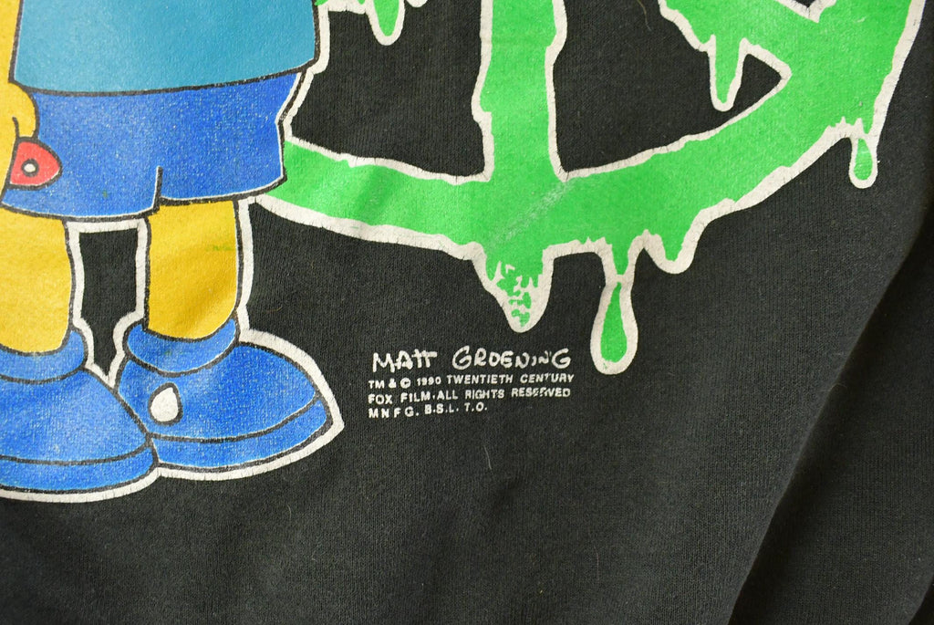 Vintage 1990s Bart Simpson Peace Man Graphic Crewneck Sweatshirt Men's XL