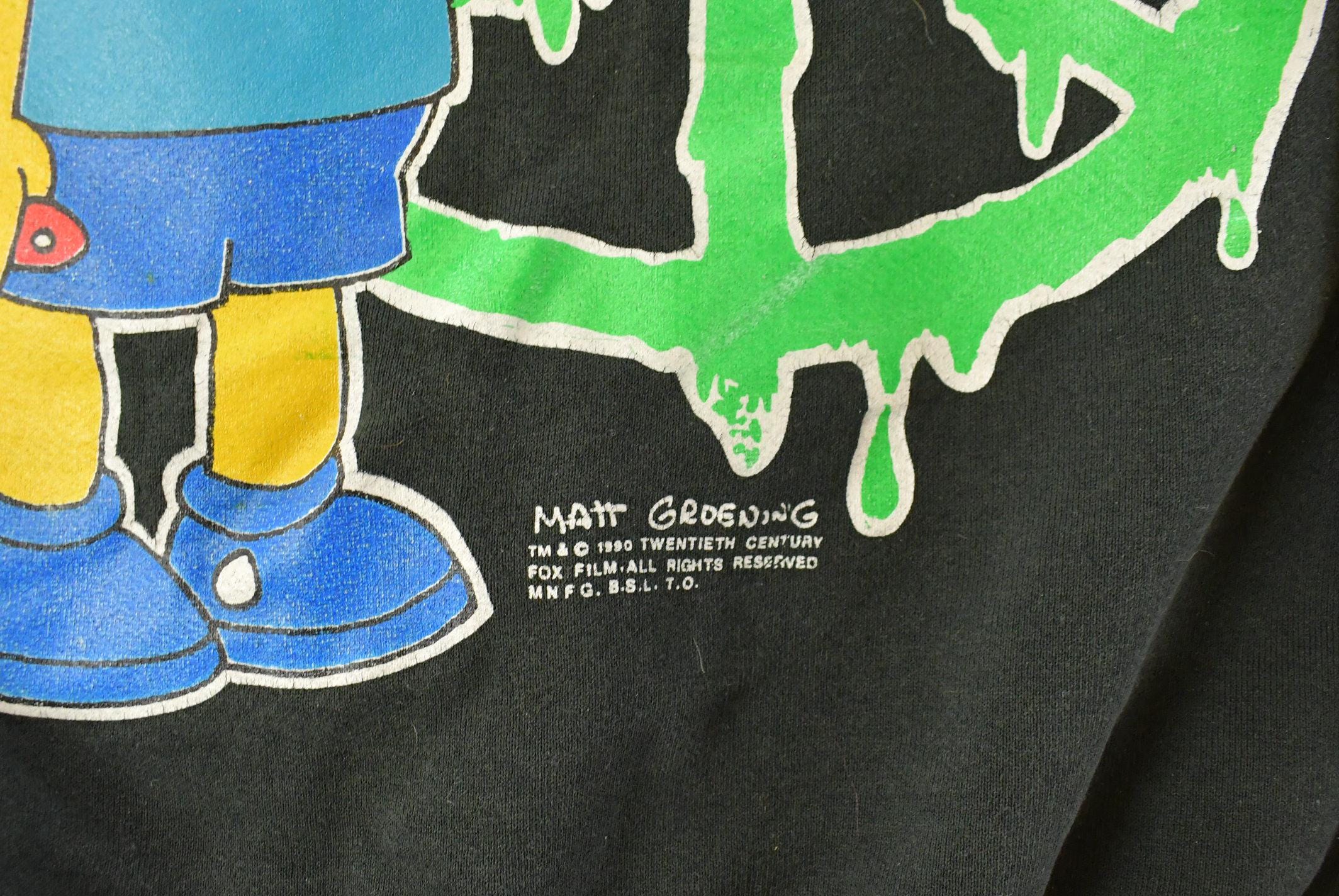 Vintage 1990s Bart Simpson Peace Man Graphic Crewneck Sweatshirt Men's XL