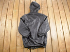 Vintage 1990s Black Leather Hooded Jacket