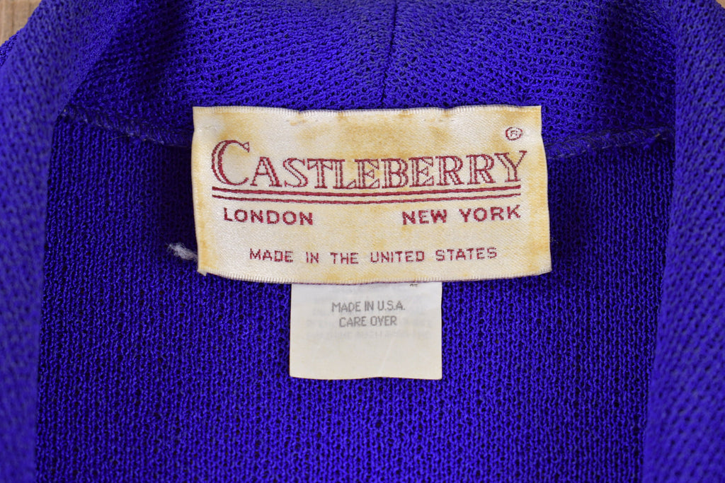 Vintage 1980s Castleberry Collared Cardigan Sweater