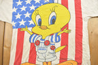 Vintage 1995 Tweety Bird All Over Print American Flag T-Shirt