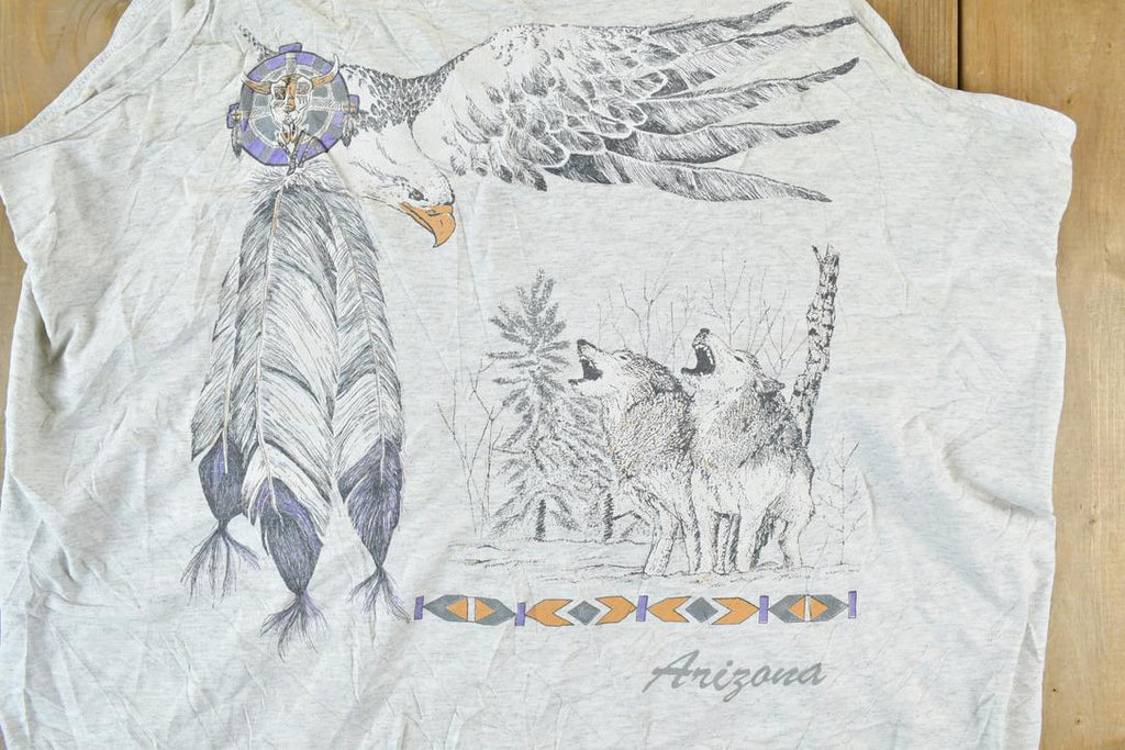 Vintage 1990s Arizona Wolf And Eagle Outdoors Tank Top