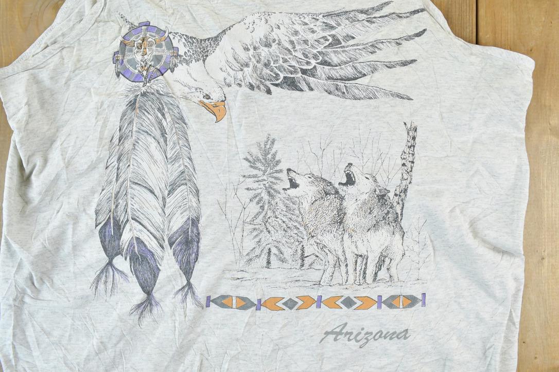 Vintage 1990s Arizona Wolf And Eagle Outdoors Tank Top