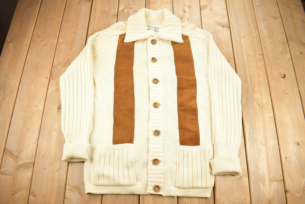 Vintage 1990s Tricots St. Raphael's Pure Wool Knit Sweater  Vintage 90s Knit  Button Up