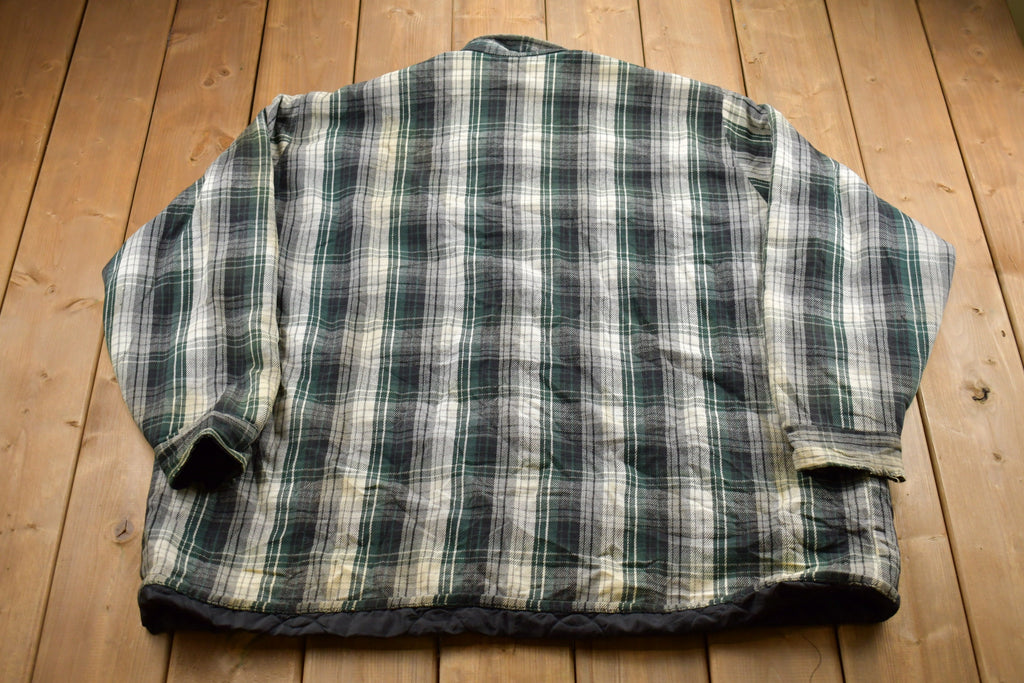 Vintage 1980s Lined Plaid Button Up Shirt