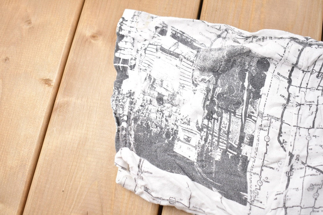Vintage 1990s Indiana Map Souvenir T Shirt