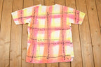 Vintage 1990s Cherokee Neon Plaid Souvenir T-Shirt Men's L