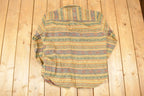 Vintage 1990s The Territory Ahead Aztec Striped Button Up Shirt Men's L  Boho Button Up  90s Hippie Shirt