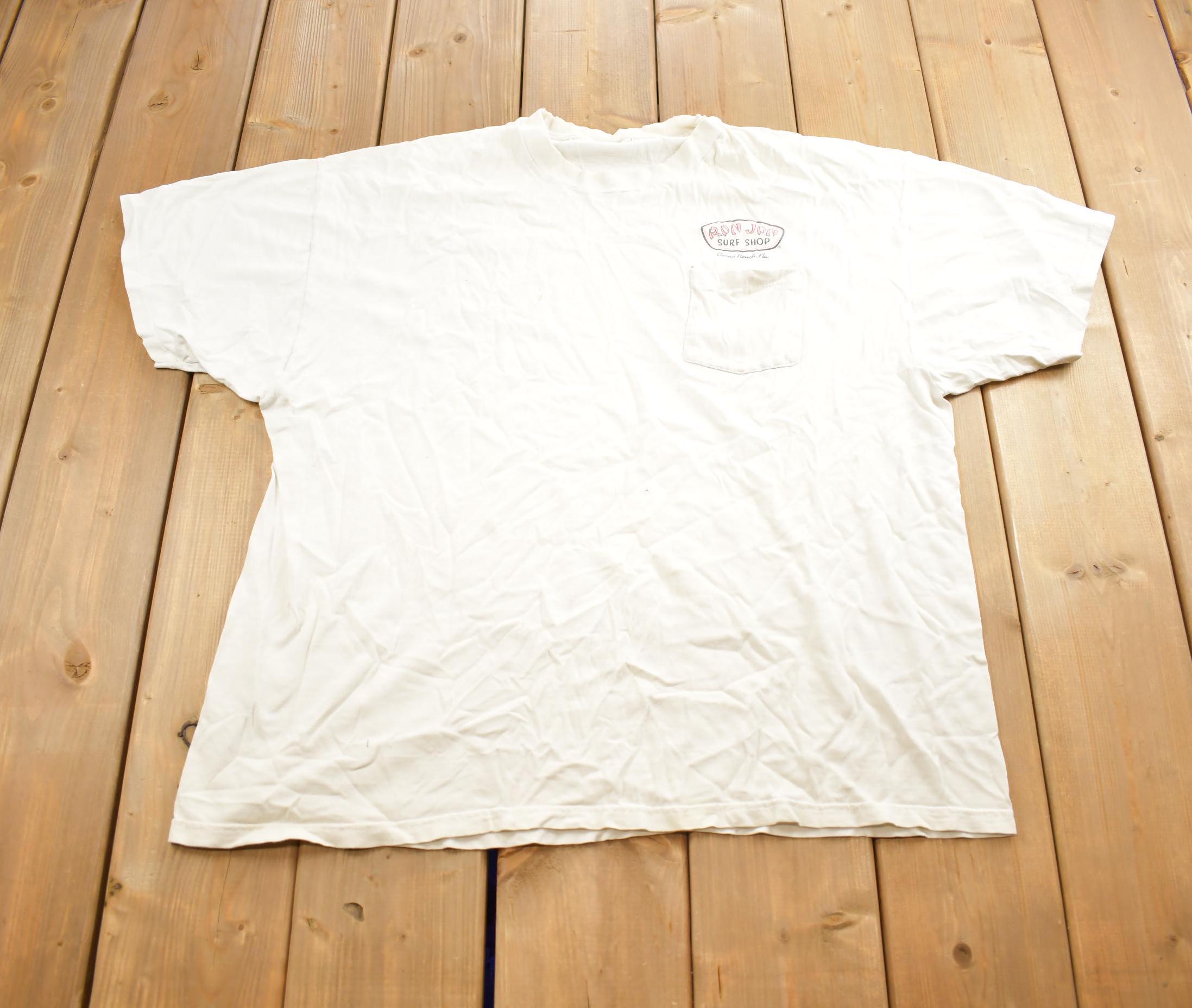 Vintage 1989 Ron Jon Surf Shop Cocoa Beach Graphic T Shirt Made In USA