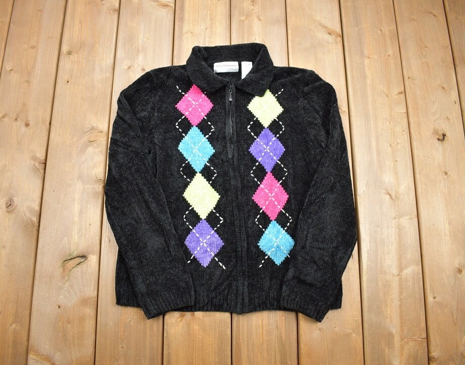 Vintage 1990s Alfred Dunner Zip Up Fleece Sweater